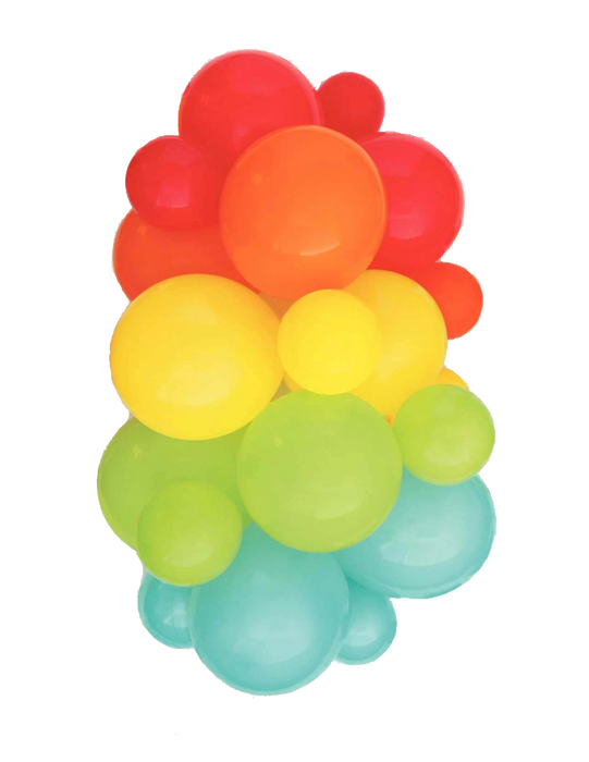 Rainbow Balloon Garland with Confetti