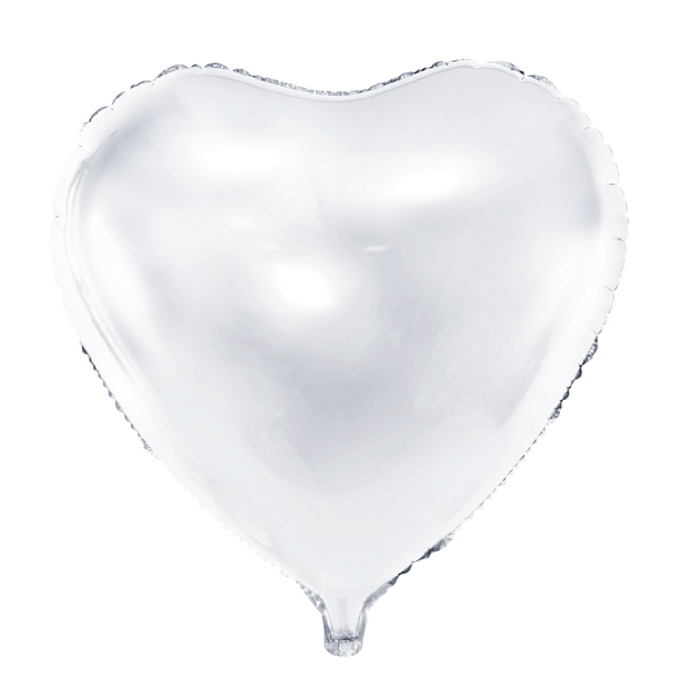 White Heart Foil Balloon