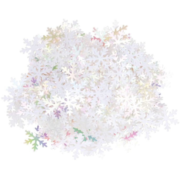 White Iridescent Snowflake Confetti