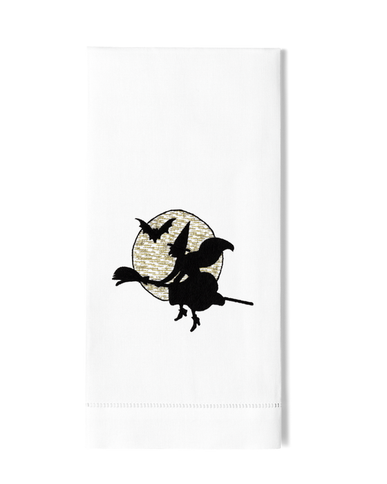Witch Silhouette Linen Hand Towel