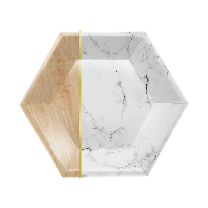 Wood & Marble Dinner Paper Plates