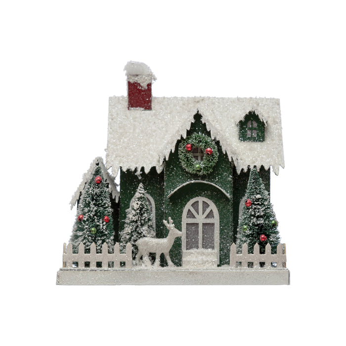 Paper House with Bottle Brush Trees