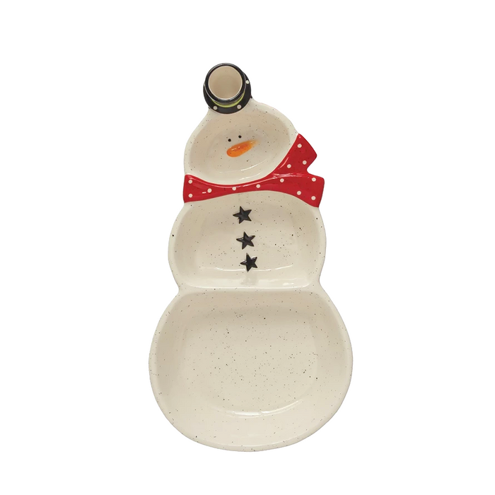 Snowman Stoneware Serving Plate