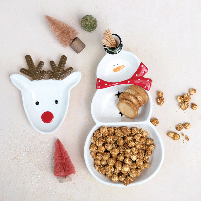 Snowman Stoneware Serving Plate