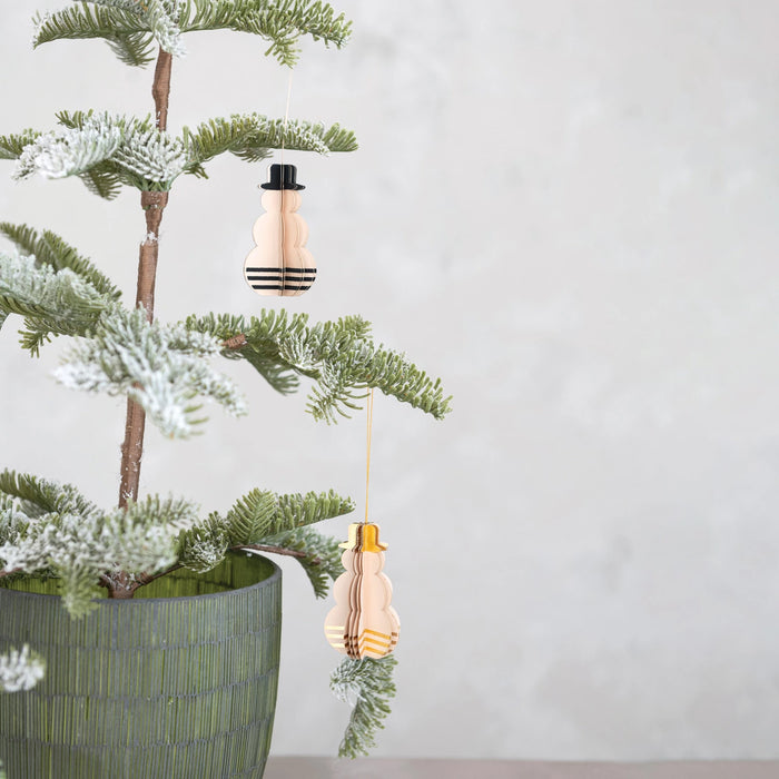 Handmade Paper Folding Snowman Ornament