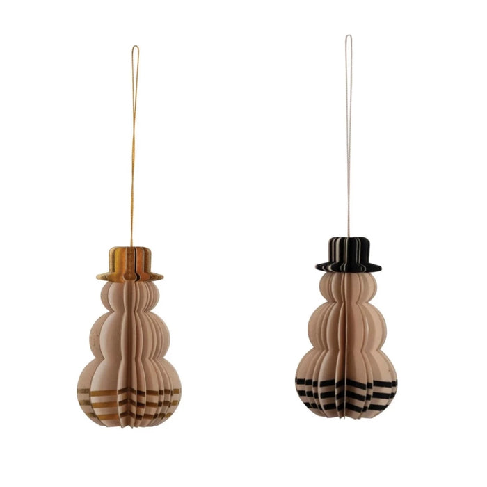 Handmade Paper Folding Snowman Ornament