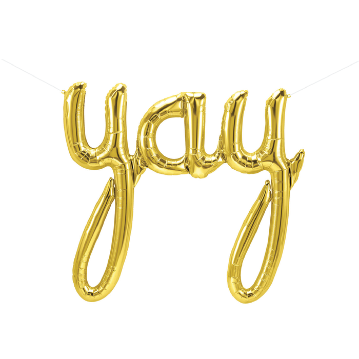 Yay Script Gold Foil  Balloon