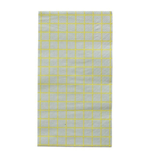 Yellow & Grey Grid Guest Towels