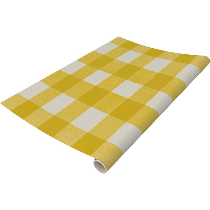 Yellow Gold Buffalo Check Paper Table Runner