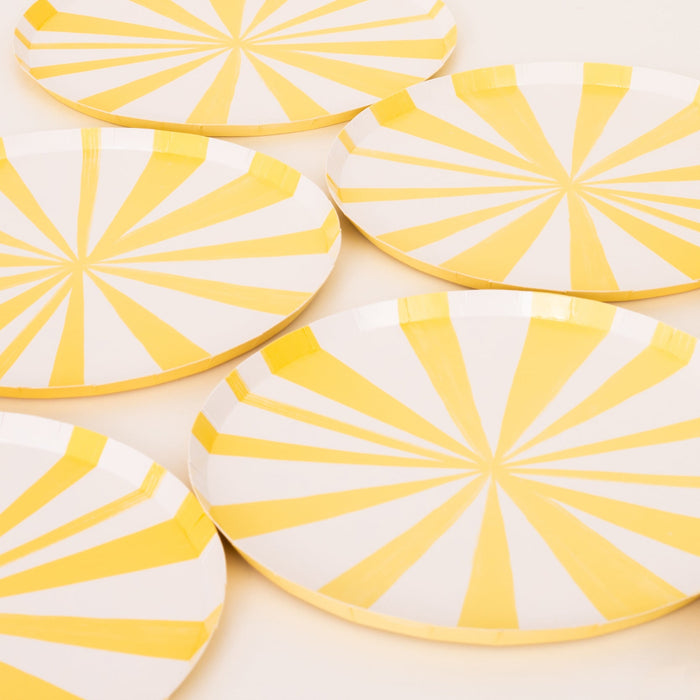 Yellow Stripe Dessert Plates